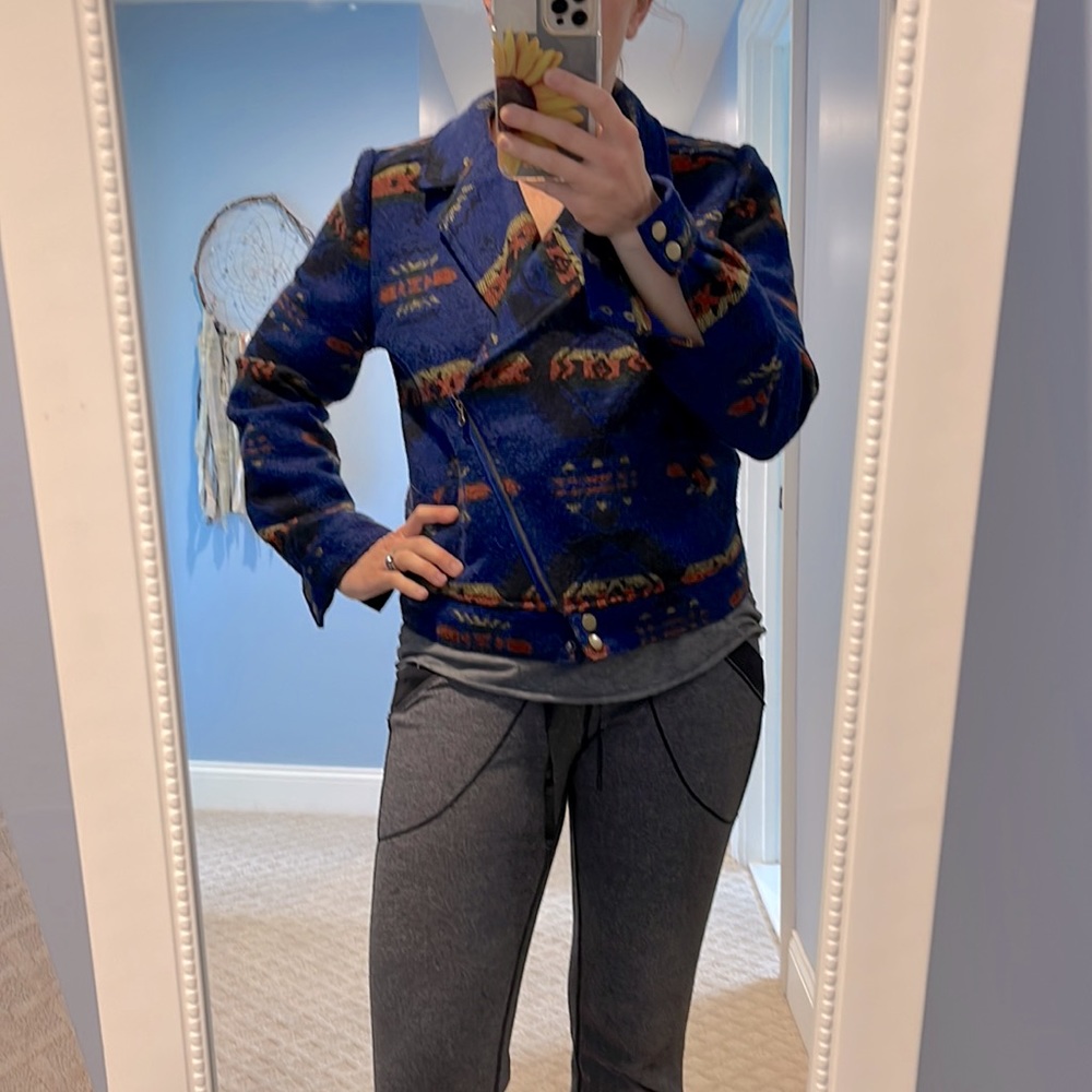 Blu Pepper | Aztec Pendleton Inspired Wool Bomber… - image 4